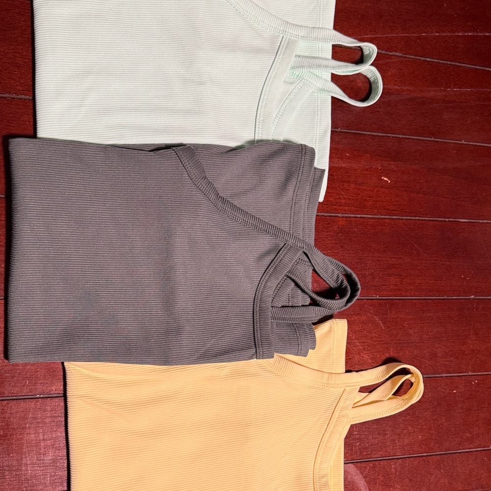 Set of Three Ribbed Tank Tops